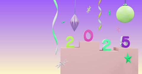 Festive 2025 New Year Celebration Background with Decorations