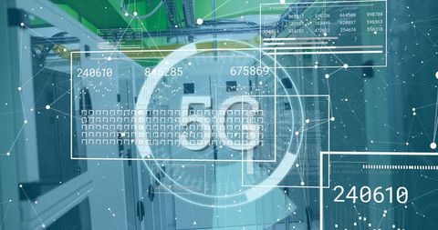 Digital Integration of 5G and Data Processing in Server Environment - Download Free Stock Images Pikwizard.com