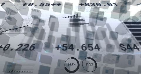 Abstract Financial Data Over Cityscape for Tech Concept - Download Free Stock Images Pikwizard.com