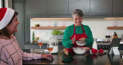 Festive Family Baking in a Modern Kitchen