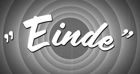 Vintage Einde Text on Classic Cine Reel Background