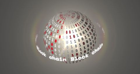 Digitally Generated Blockchain Globe with Binary Codes - Download Free Stock Images Pikwizard.com