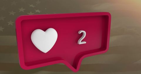 Heart Icon with Social Media Notification USA Theme