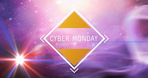 Cyber Monday Digital Sale Announcement Design with Starry Background
