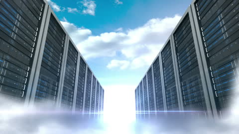 Futuristic Cloud Technology Data Center Animation