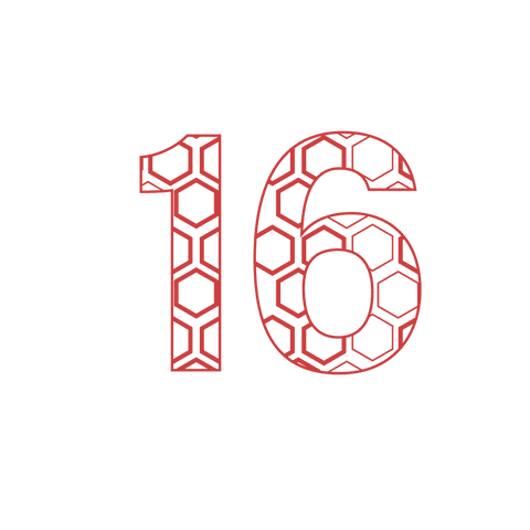 Red Number 16 with Pattern on Transparent Background - Download Free Stock Videos Pikwizard.com
