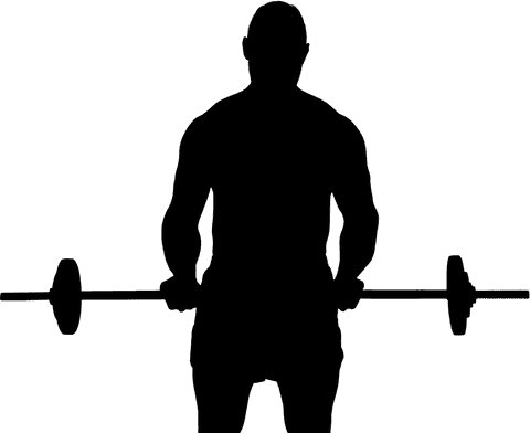 Silhouette Man Lifting Barbell Transparent PNG