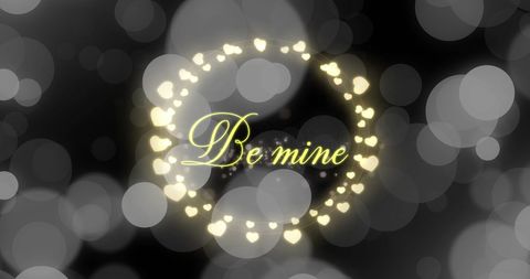 Romantic 'Be Mine' Text with Heart Wreath Overlay - Download Free Stock Images Pikwizard.com