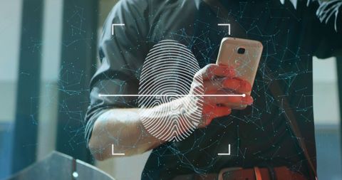 Businessman Engaging with Smartphone Technology and Digital Network