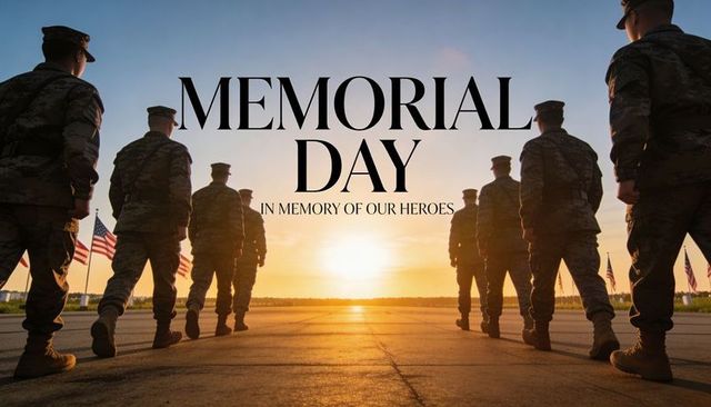 Memorial day soldiers marching at sunrise honoring fallen heroes and national remembrance
