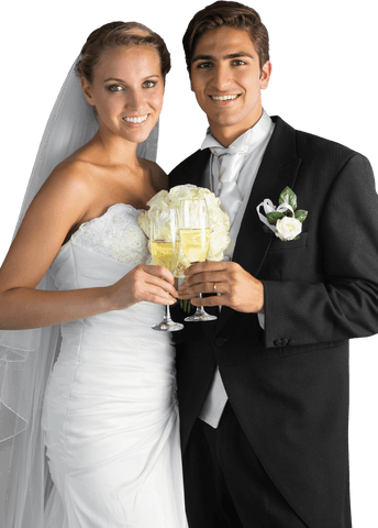 transparent newlywed couple holding champagne celebrating love - Download Free Stock Videos Pikwizard.com