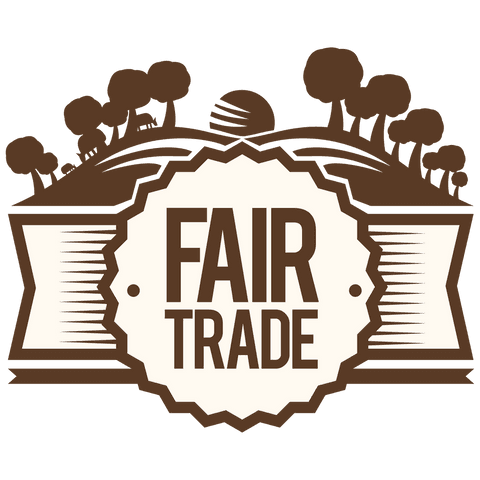 Fair trade logo with trees on transparent background