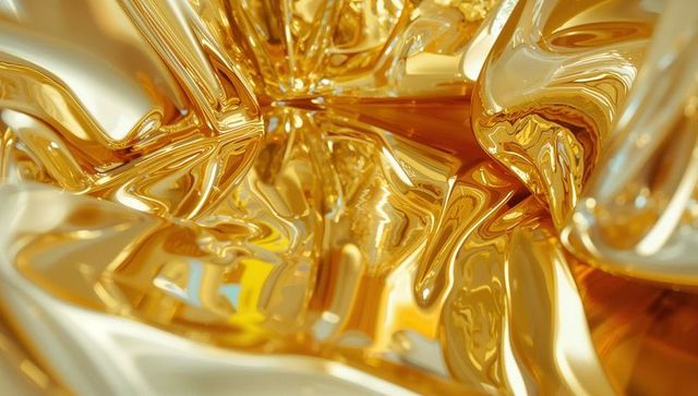 Luxurious metallic gold texture with intricate folds