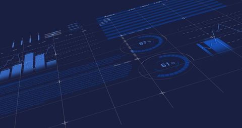 Futuristic Data Dashboard with Charts and Analytics - Download Free Stock Images Pikwizard.com