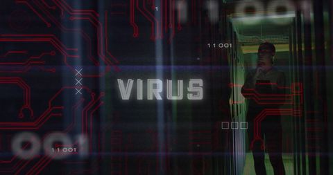 Cybersecurity Analyst Examining Server Room - Download Free Stock Images Pikwizard.com