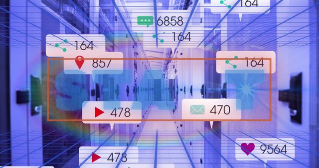 Digital Data Processing in a Server Room amid Social Media Interaction - Download Free Stock Images Pikwizard.com