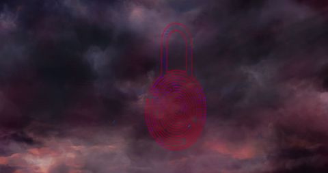 Stormy Sky with Digital Padlock Interface
