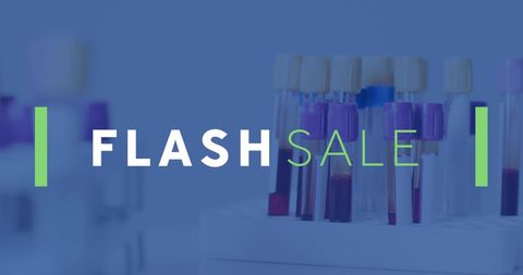 Flash sale promotion with science background elements