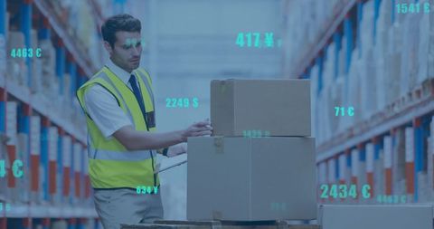 Warehouse Worker Managing Digital Logistics Data and Inventory - Download Free Stock Images Pikwizard.com