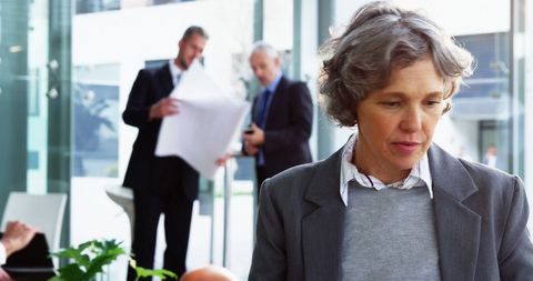 Businesswoman working in modern office environment