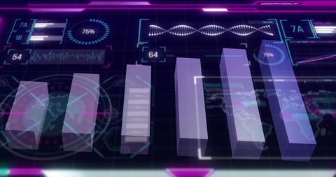 Futuristic Digital Dashboard Displaying Financial Analytics - Download Free Stock Images Pikwizard.com