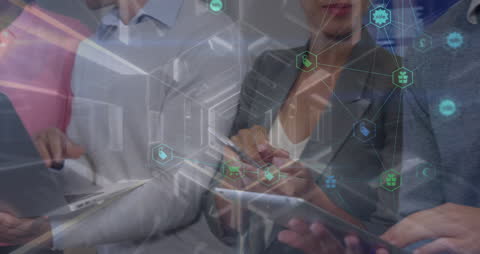 Business Team Engaged with Digital Workforce Connections