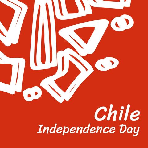 Chile Independence Day Illustration with Abstract Scribbles on Red - Download Free Stock Templates Pikwizard.com