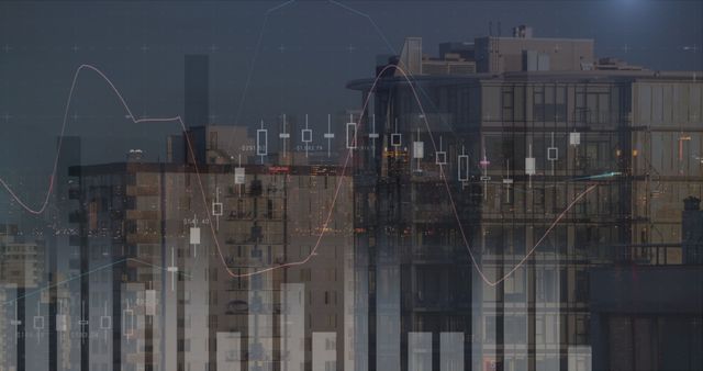 Modern Cityscape with Financial Graph Overlays Illustrating Market Trends - Download Free Stock Images Pikwizard.com