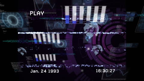 Retro Data Interface with Glitch Effects