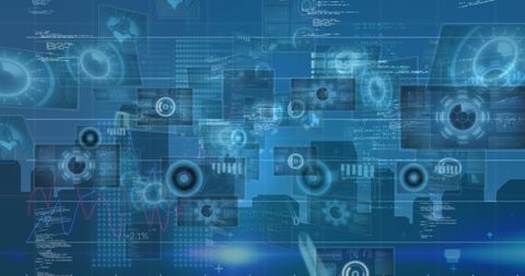 Futuristic Interface with Advanced Digital Screens Processing Data - Download Free Stock Images Pikwizard.com