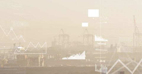 Financial Data Overlaid on Urban Industrial Landscape - Download Free Stock Images Pikwizard.com