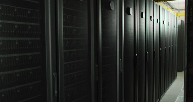 Modern Server Room with Rows of Network Servers in Data Center - Download Free Stock Images Pikwizard.com