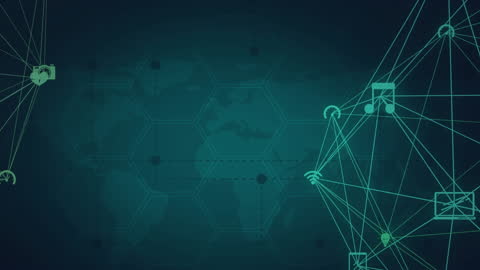 Global Network Concept with World Map Overlay