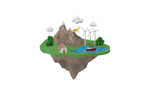 floating earth fragment illustration with ecological elements - Download Free Stock Videos Pikwizard.com