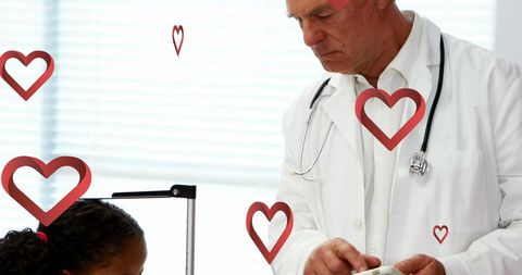Pediatric doctor caring for young patient