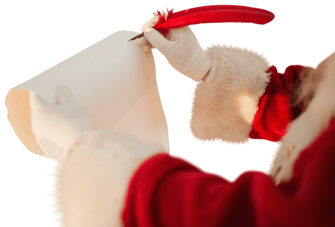 Santa claus writing christmas letter transparent background