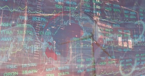 Abstract visualization of global trading with renewable energy motif