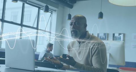 diverse professionals analyzing data with digital interface overlay - Download Free Stock Images Pikwizard.com