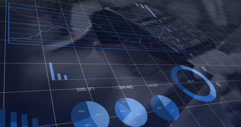 Abstract Financial Data Visualization Against Grey Background