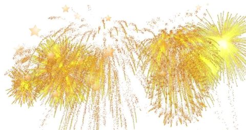 Golden Fireworks with Sparkling Stars on White Background - Download Free Stock Images Pikwizard.com