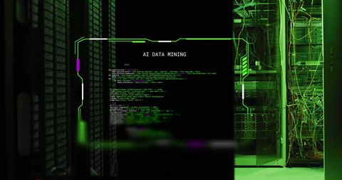 AI Data Mining Interface in Computer Server Room - Download Free Stock Images Pikwizard.com