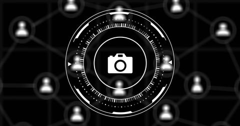Futuristic Digital Interface with Camera Icon and Network Connections - Download Free Stock Images Pikwizard.com