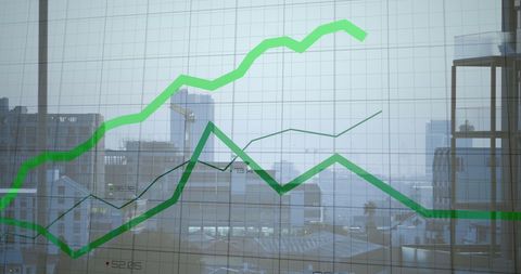 Financial Growth Data Over Urban Skyline - Download Free Stock Images Pikwizard.com