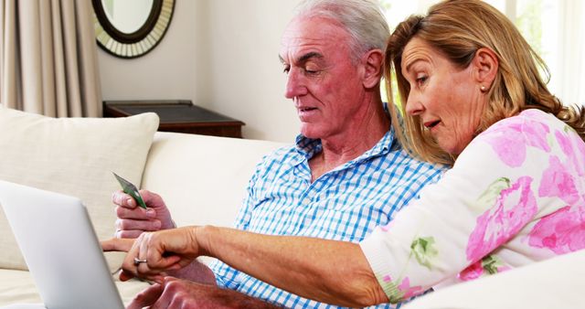 Senior Couple Online Shopping and Managing Finances at Home - Download Free Stock Images Pikwizard.com