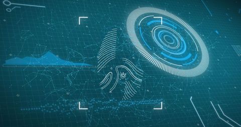 Futuristic Biometric Fingerprint Scanner Interface with Data Visualization - Download Free Stock Images Pikwizard.com