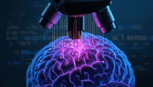 Futuristic Brain Scan with Neon Lights