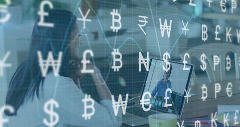 Digital Collaboration with Global Currency Overlay - Download Free Stock Images Pikwizard.com