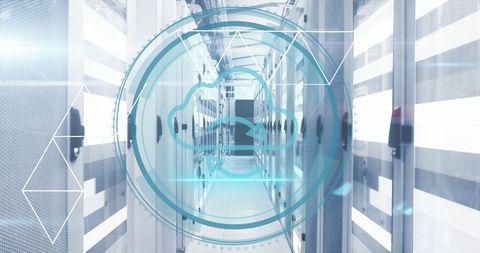 Futuristic Server Room with Digital Interface Concept - Download Free Stock Images Pikwizard.com