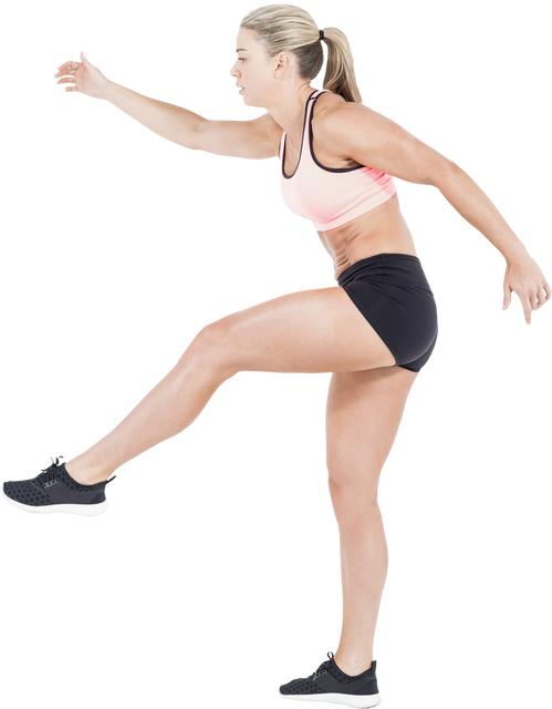 Focused Caucasian Sportswoman Jumping Transparent Background - Download Free Stock Videos Pikwizard.com