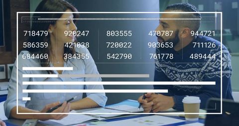 Data Visualization Concepts with Professionals in Modern Office